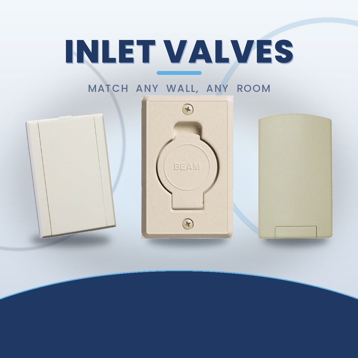 Inlet valves for central vacuum systems