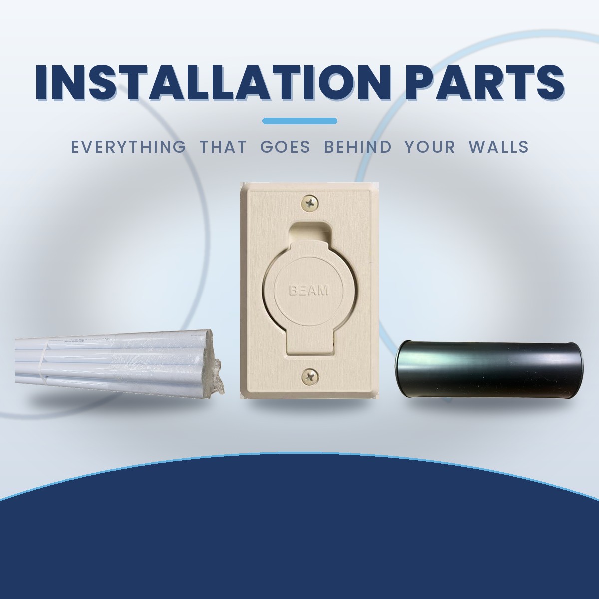 Installation parts for central vacuum systems